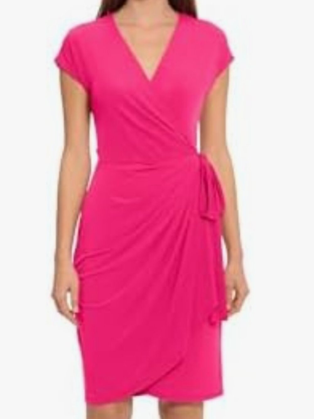 Maggy London Oakley Faux Wrap Dress – Electric Pink – Size 8 (NWT)